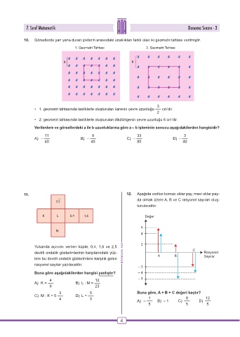 Page 21 ATA YAYINCILIK 7 Sınıf 18 Deneme Matematik