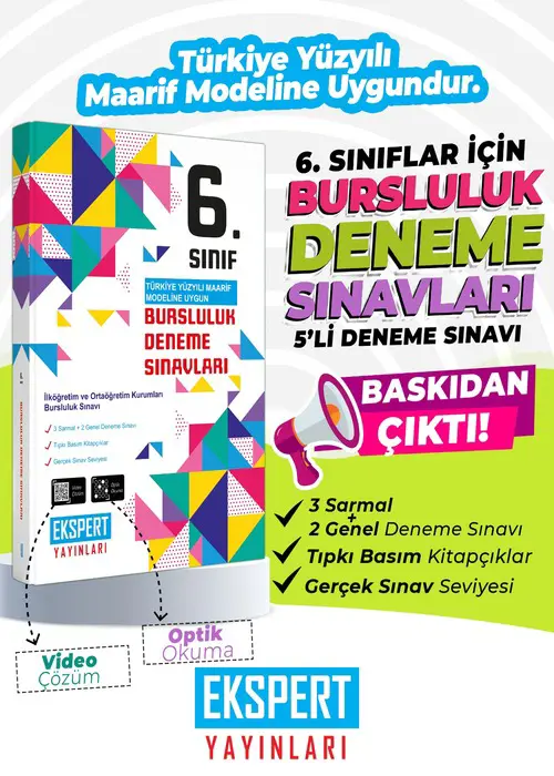 6. Sınıf Ekspert Bursluluk Deneme Sınavları Kapak Resmi