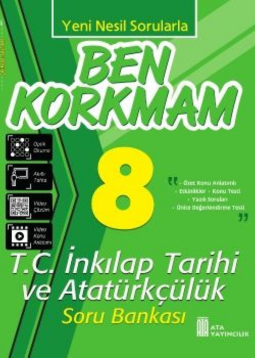 8. Sınıf Ben Korkmam T.C. İnkılap Tarihi ve Atatürkçülük Soru Bankası Kapak Resmi