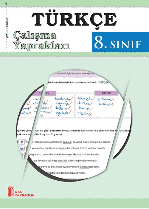 8. Sınf Türkçe Çalışma Yaprakları Kapak Resmi