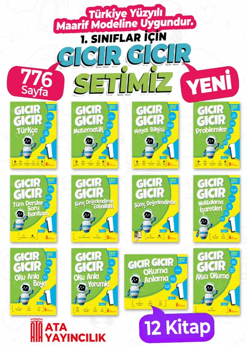 1. Sınıf Gıcır Gıcır Set (12 Kitap) - YENI Kapak Resmi